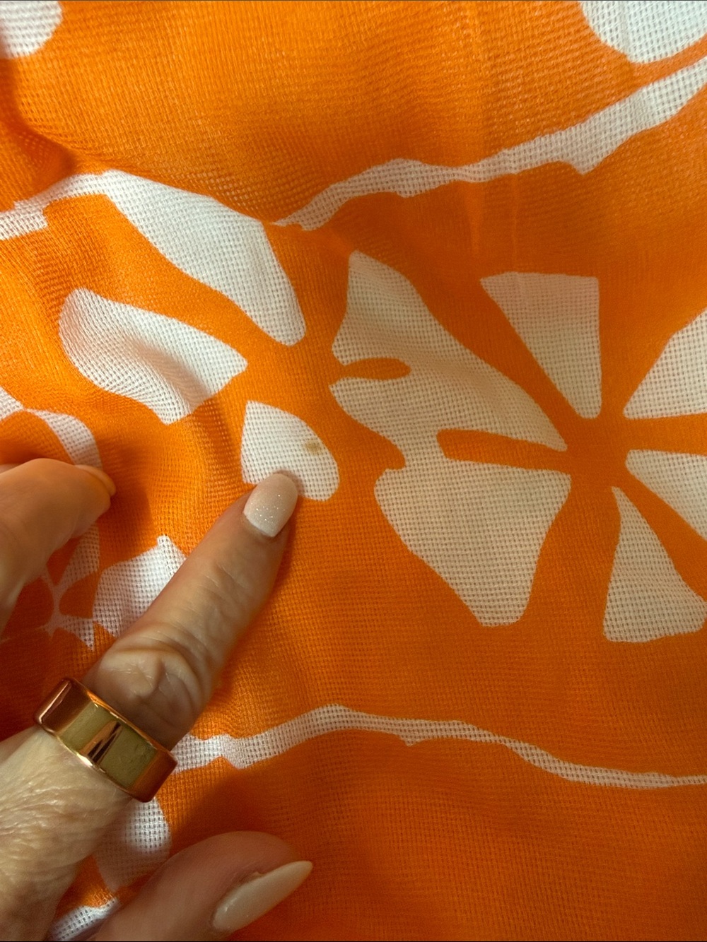 Trina Turk Orange/White Hawaiian Floral Cotton Sundress Size 4 - Picture 6 of 14